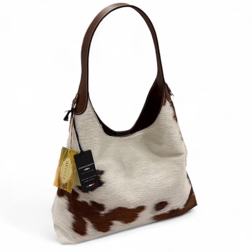 NWT Viral Cavalcanti Cowhide/Calf Hair Leather Hobo Shoulder Bag
